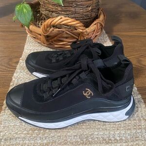 CHANEL Black and White Women's Sneakers